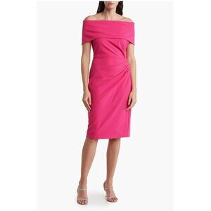 Marina pink off the shoulder short sleeve sheath dress size L
